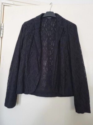 BN Primark Black Lace blazer Jacket - size 8