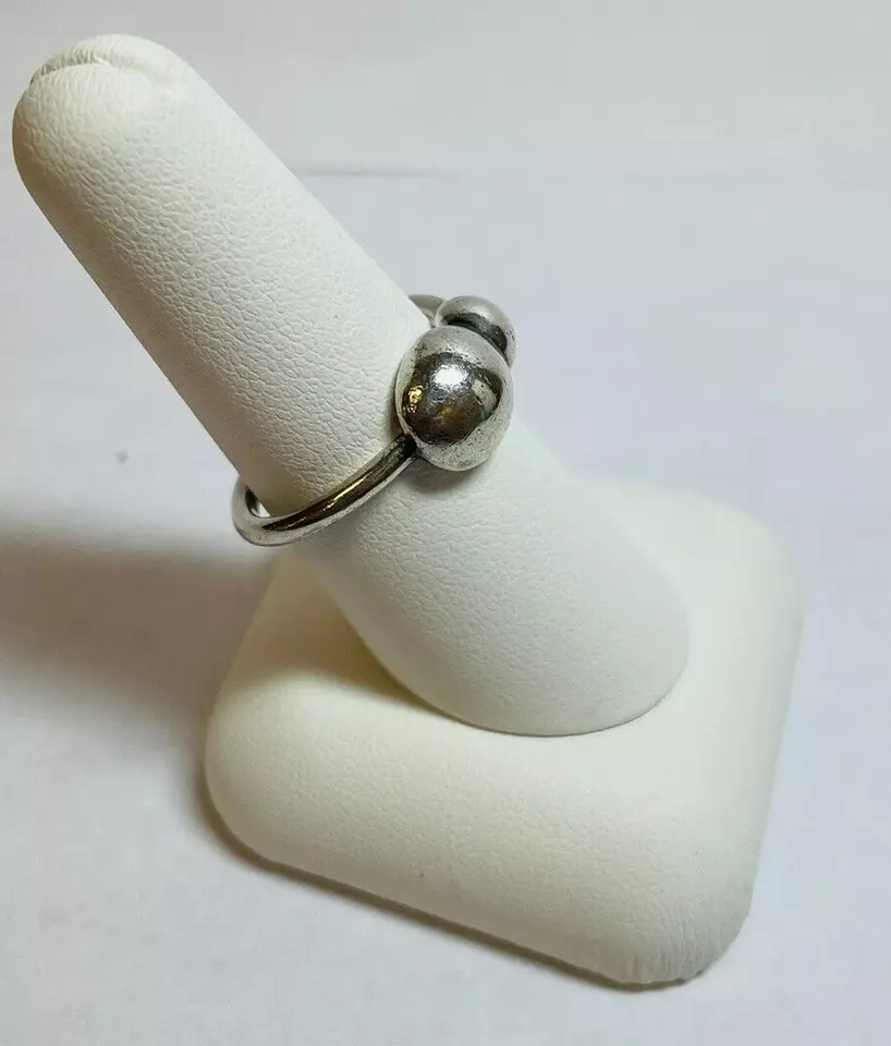 Pandora Sterling 925 Silver Double Bubble Ring 190701 Sz 7.5 - Image 4 of 4