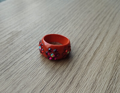 Bijou Brigitte Ring Modeschmuck orange 1,7cm