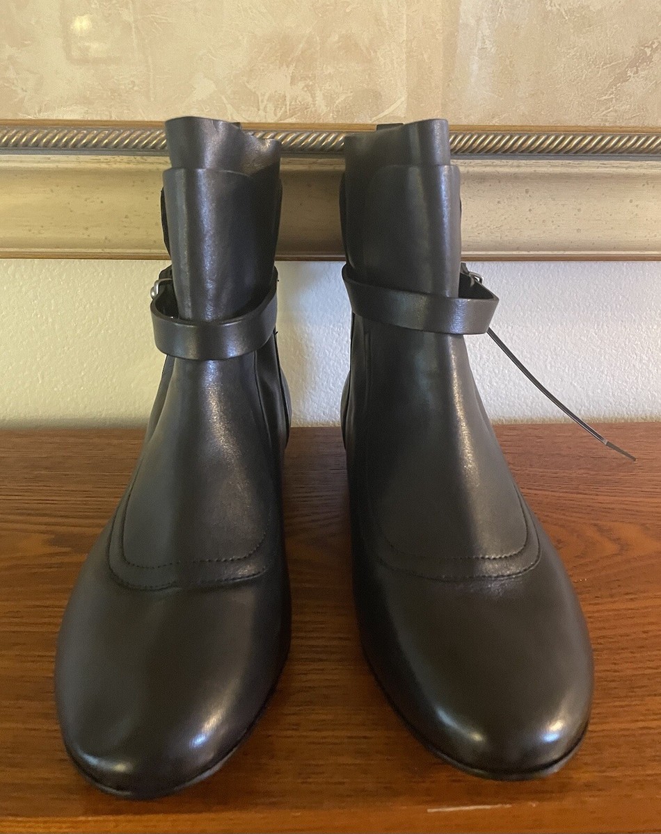 Sigerson Morrison Belle Ankle Black Leather Boots Size