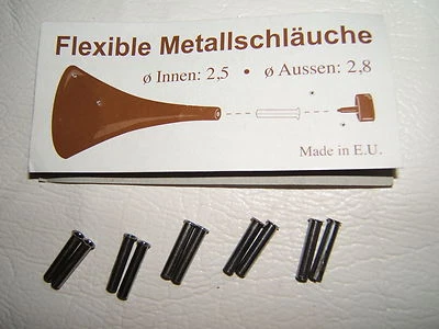 10x 2.5 2.8mm METAL STILETTO HEEL SHOE TIP PIN LINER SPACER FLEXI-TUBE FLEXITUBE