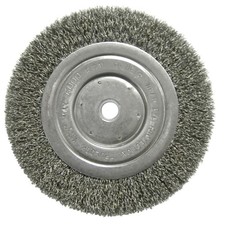 Weiler 01125 6in Narrow Crimped Wire Wheel Brush Short Trim .014 5/8-1/2 Arbor