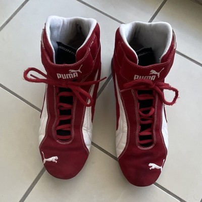 PUMA Red White High Top Leather Upper Athletic Sneaker Colorblock Men