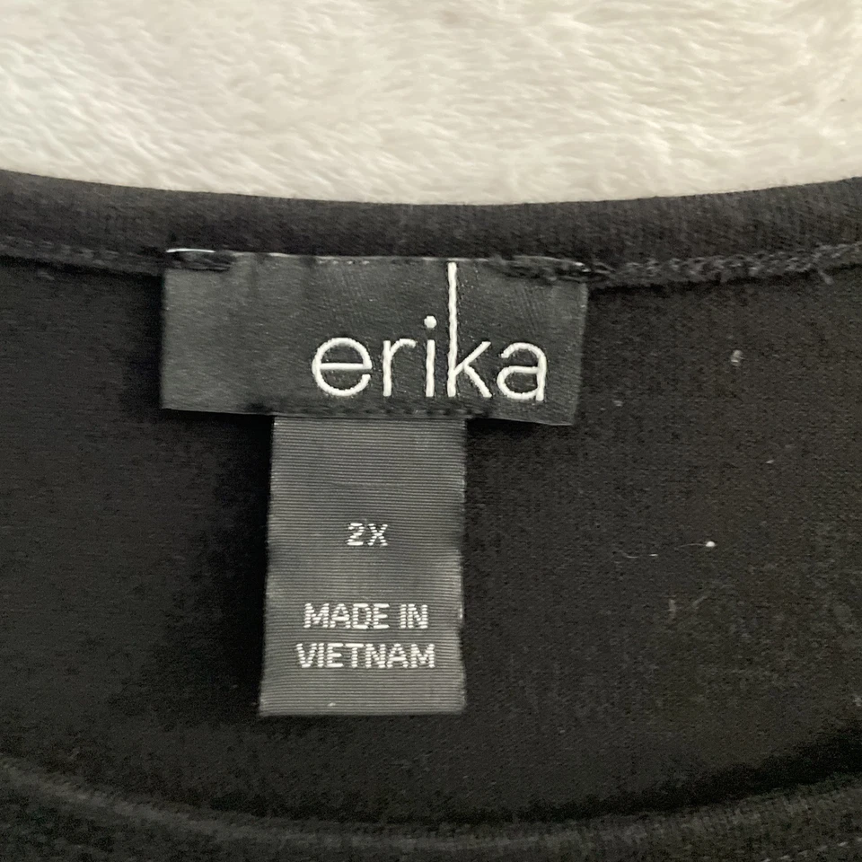 Blusa Top Mujer Erika Negra Bordada Halloween Plus 2X Algodón Manga Larga Foto 3 de 4