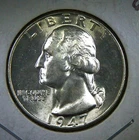 1947 P ** Washington Quarter ** Superb Gem BU ** Light Album Tones