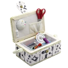 Small Sewing Basket with Supplies Sewing Kit Storage Box for Girls/Kids/Begin...