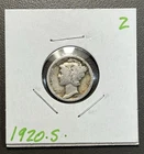 1920 - S - 10C Mercury Dime / Early Years 90% Silver Coin. Rough Circ.