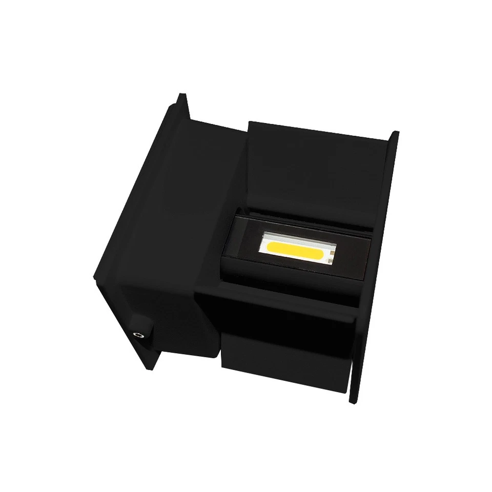 LED Wandleuchte schwarz außen & innen verstellbar 6W COB 490lm Up Down warmweiß - Bild 4 von 4