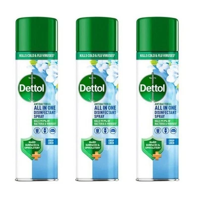 Dettol All-In-One Disinfectant Spray Crisp Linen 300ml - Pack of 3