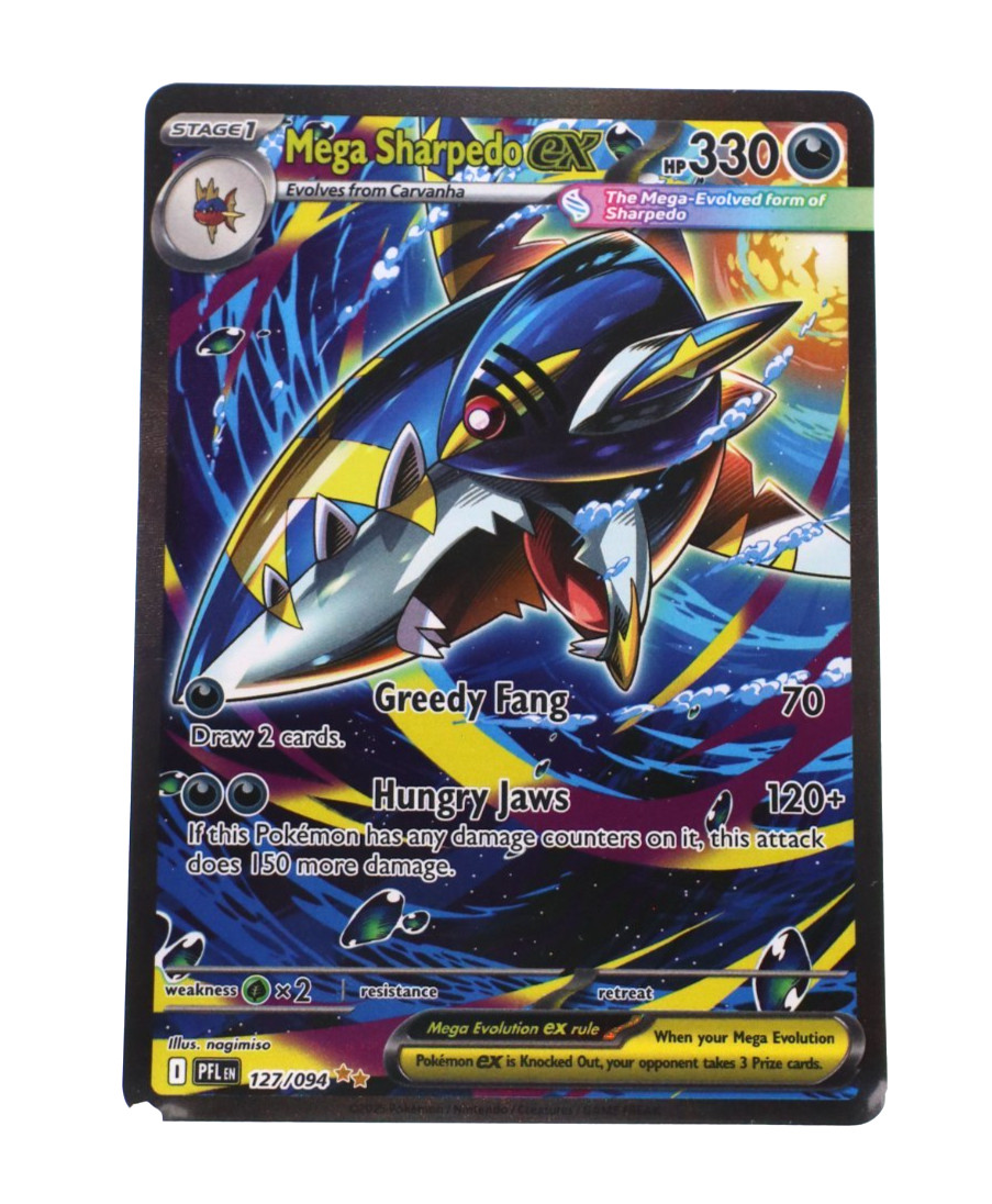 Mega Sharpedo ex 127/094 Phantasmal Flames Special Illustration Rare Pokemon NM