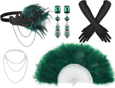 6 Pcs 1920S Flapper Costume for Women Roaring 20S Vintage Party Accessory