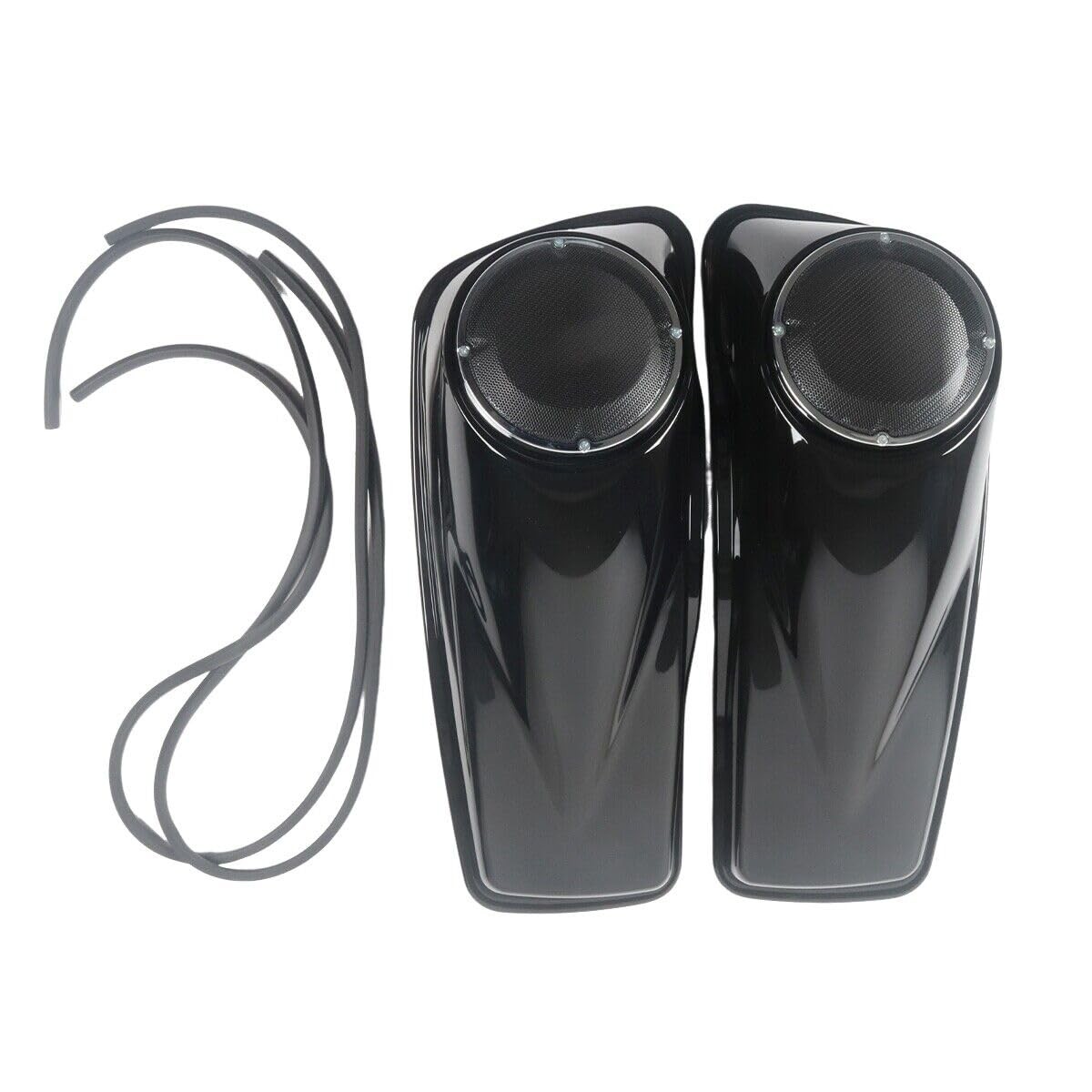 Black Denim 6.5" Speaker Saddlebags Lids Fit for Harley Touring 2014-2024