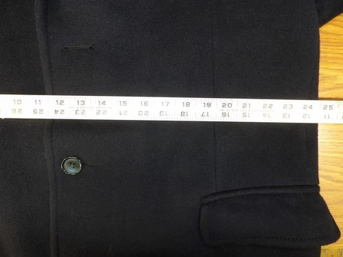 Yugoslavia Tailored Overcoat Mens 44L Navy Blue Cashmere blend C-#12 image 6
