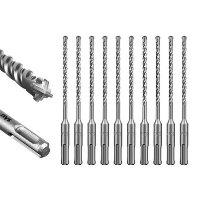 SDS Plus Rotary Hammer Drill Bit 10 Pcs 7/32''*6'' Concrete Drill Bit Kit Cross...
