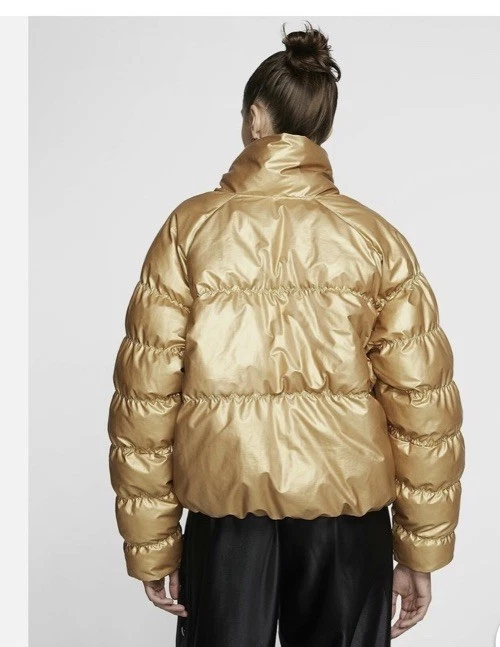 Nike Women's Sportswear Therma-FIT Series Puffer Jacket With Hood in Gold Sz S - Image 2 of 4
