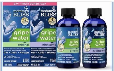 Mommy's Bliss Gripe Water Day & Night Combo Pack Gas & Colic Relief 4 fl oz Each