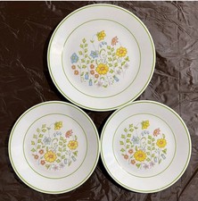 Vintage Corelle Spring Meadow Corning Dinner Lunch Salad Plates Flowers Lot of 3