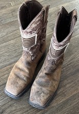 Botas de trabajo Ariat Patriot para hombre punta de acero cuero camuflaje marrón occidental 12D