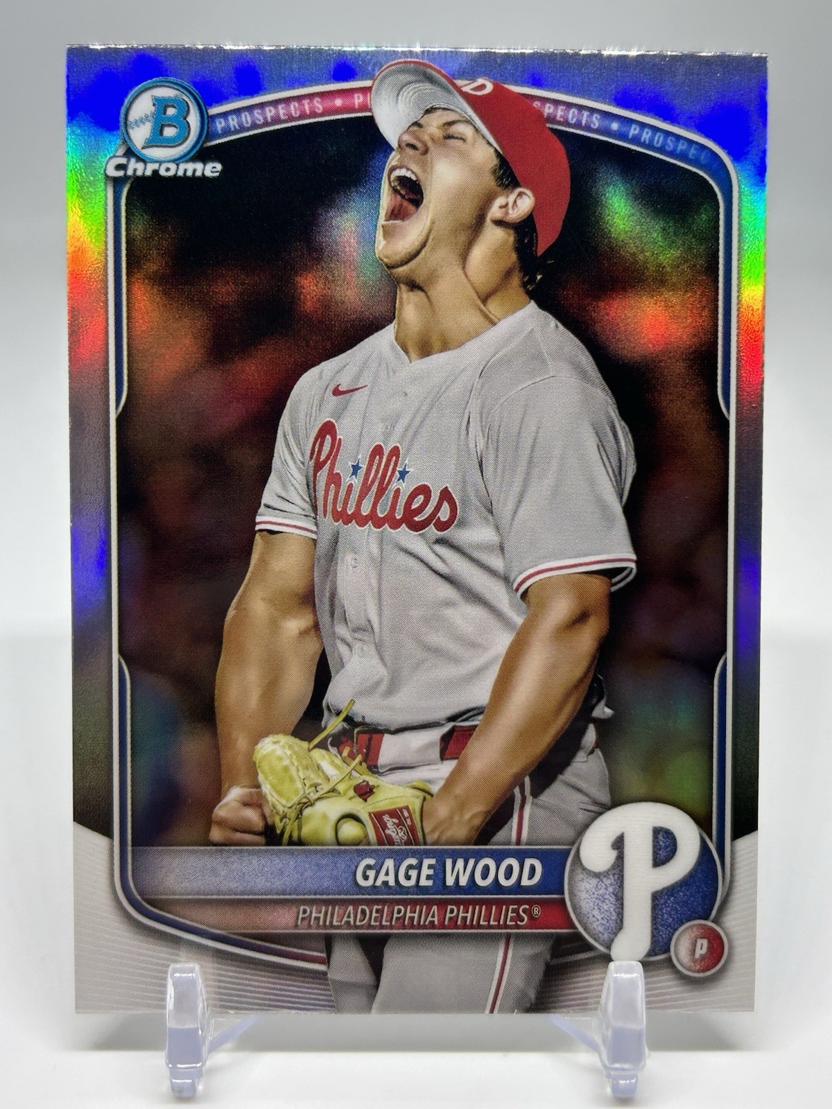 Gage Wood 2025 Bowman Draft #BDC-4 Chrome Refractor Image Variation Case Hit SP