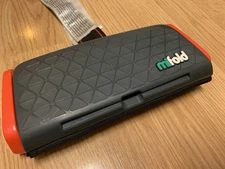 Mifold Grab-And-Go Compact Car Booster Portable Seat, 40-100 Lbs Red and Gray