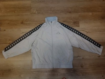 Kappa Vintage Track Jacket Retro Logo Band Hellgrau Herren M 90s Style