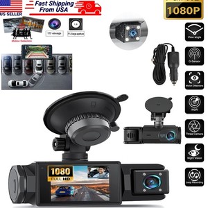 Dash Cam 1080P HD Car DVR Video Recorder Front /Rear /Inside Camera Night Vision