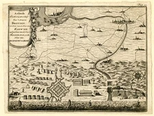 Antique Map-BRITTEN-KATWIJK-FORT-HUIS-NETHERLANDS-Anonymous-1745