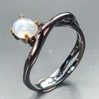 Jewellery Natural Moonstone Ring 925 Sterling Silver Size 6.5 /R466004