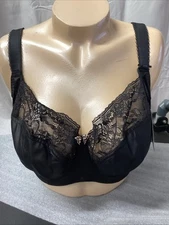 Sculptresse By Panache Chi Chi Full Cup Stretch Lace Unpadded Bra Black Size 34H