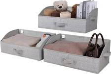 3 Pack Closet Organizers and Storage, Fabric Closet Bins with Handles