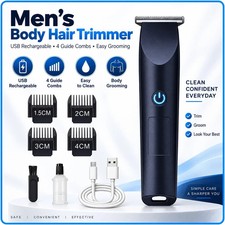 Men's Pubic Hair Trimmer Electric Groin & Body Hair Shaver for Balls, Body Hair