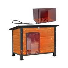 Aivituvin Heated Dog House Outdoor with Heating Pad Insulated Dog Kennel with...