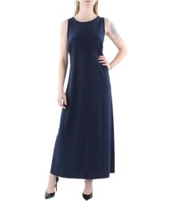Vince Camuto Womens Keyhole Sleeveless Jersey Maxi Dress, navy, Plus Size, 3X
