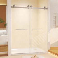 Frameless Shower Door 48" W x 74" H 5/16" 8mm Tempered Glass Brushed Nickel