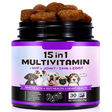 Dog Multivitamin Chewable 150 Chews, 15-in-1 Dog Vitamins and Supplements, Dog