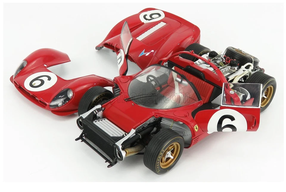 Ferrari 330 P4 Spyder #6 Red 1967 BOAC 500 AMON /STEWART, By GMP, 1/18, G1804101 - Image 3 of 4