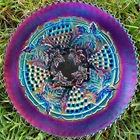 Fabulous Northwood Carnival Glass Grape & Cable Plate In Purple*Electric*