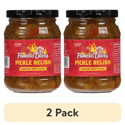 (2 pack) Famous Dave's Signature Sweet 'N Spicy Pickle Relish, 10 fl oz Jar...