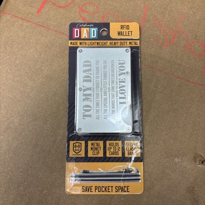 Metal lightweight Wallet with RFID Blocking Card Slots, Money Clip, note for Dad