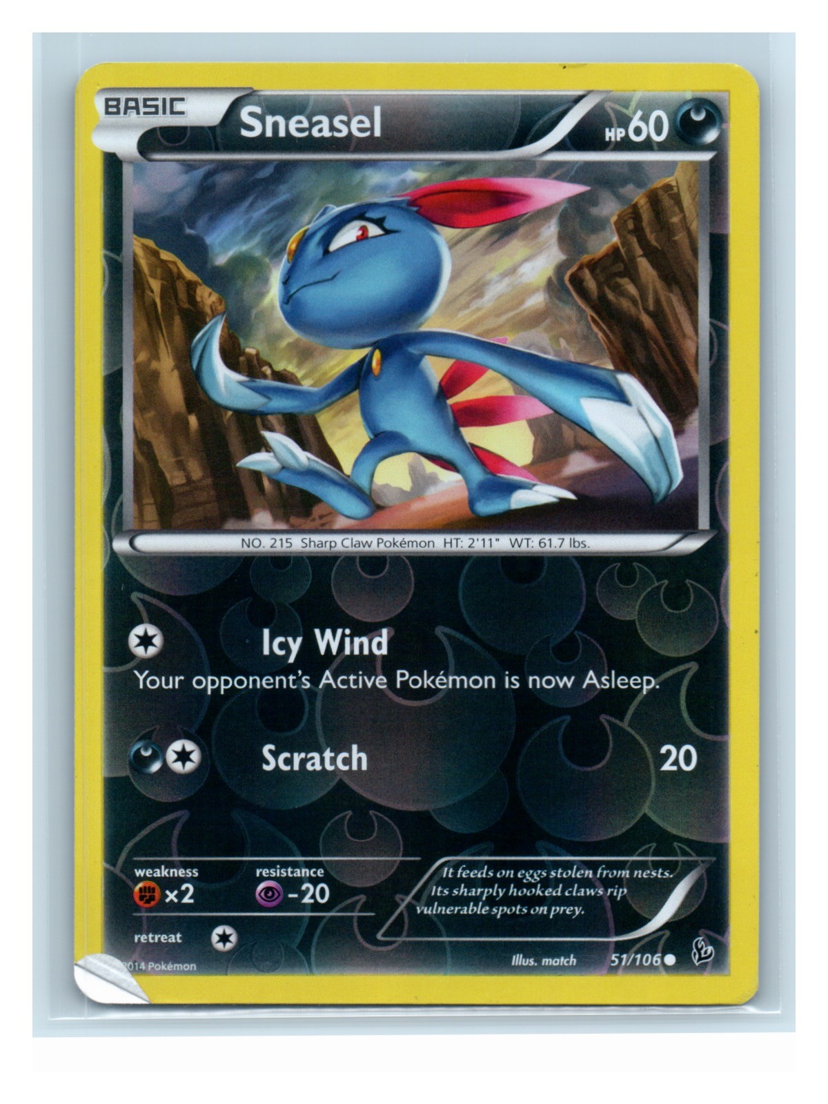 Sneasel (51) Reverse Holo 51/106 Common XY - Flashfire NM