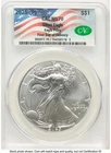 2025 Silver Eagle (Privy Mark) First Day of Delivery Flag Label CACG MS70