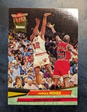 Harold Miner Rookie Card Miami Heat NBA 293 with Michael Jordan Series 1. rookie card picture