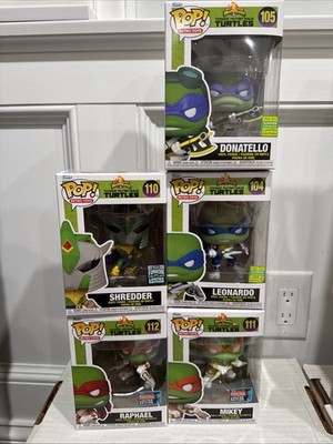 Funko Pop! TMNT/Power Rangers Leonardo, Donatello, Mikey, Raphael & Shredder