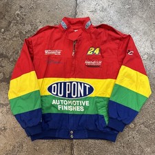 Vintage 90s Jeff Gordon Dupont Rainbow Nascar Jacket Sz XL Chase Authentic