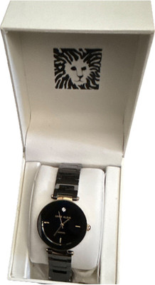 Anne Klein Women s Quartz Black Dial Gold-Tone Case Black Bracelet Watch w/Box