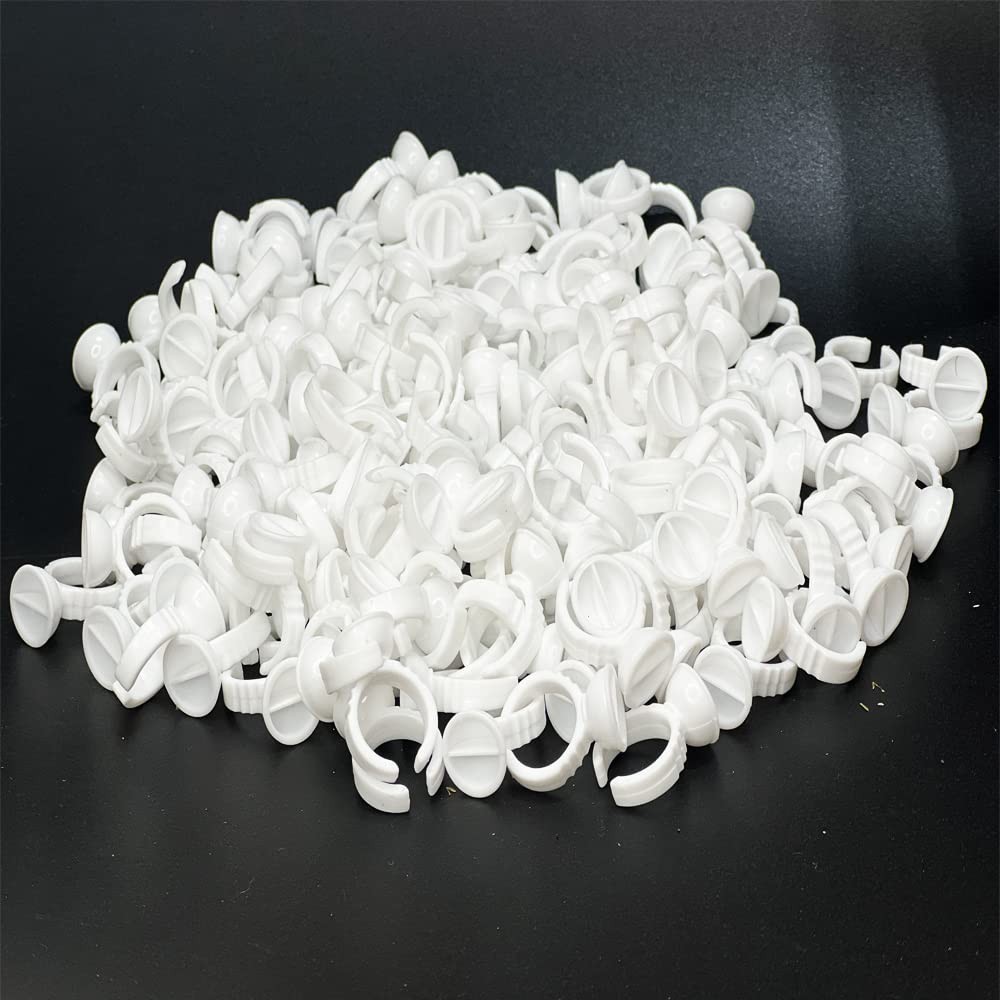 Pigment Rings - 100pcs2 Slot Lash Glue Holder Pallet, Disposable Plastic Nail...