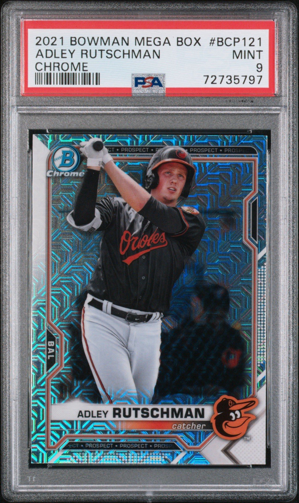 2021 Bowman Mega Box Adley Rutschman #BCP-121 Orioles PSA 9