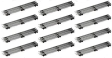 Lot of 12 10" Straight O Gauge High Tensile Strength Tubular Train Track - NEW