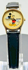 Vintage Disney Seiko Mickey Mouse Day Date Watch Gold Tone New Battery