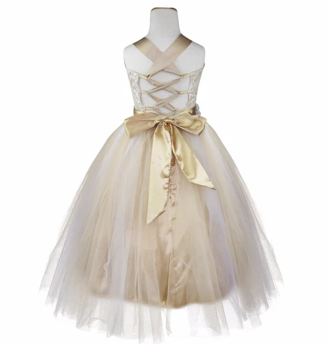 Flower Girl Dress Pageant Wedding Bridesmaid Formal Kids Party Princess Dresses - Picture 80 of 83